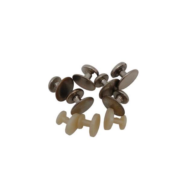 Swank Men's Button Studs 3 Onyx 3 Mother of Pearl and 3 Plastic Lot of 9 - Picture 4 of 4